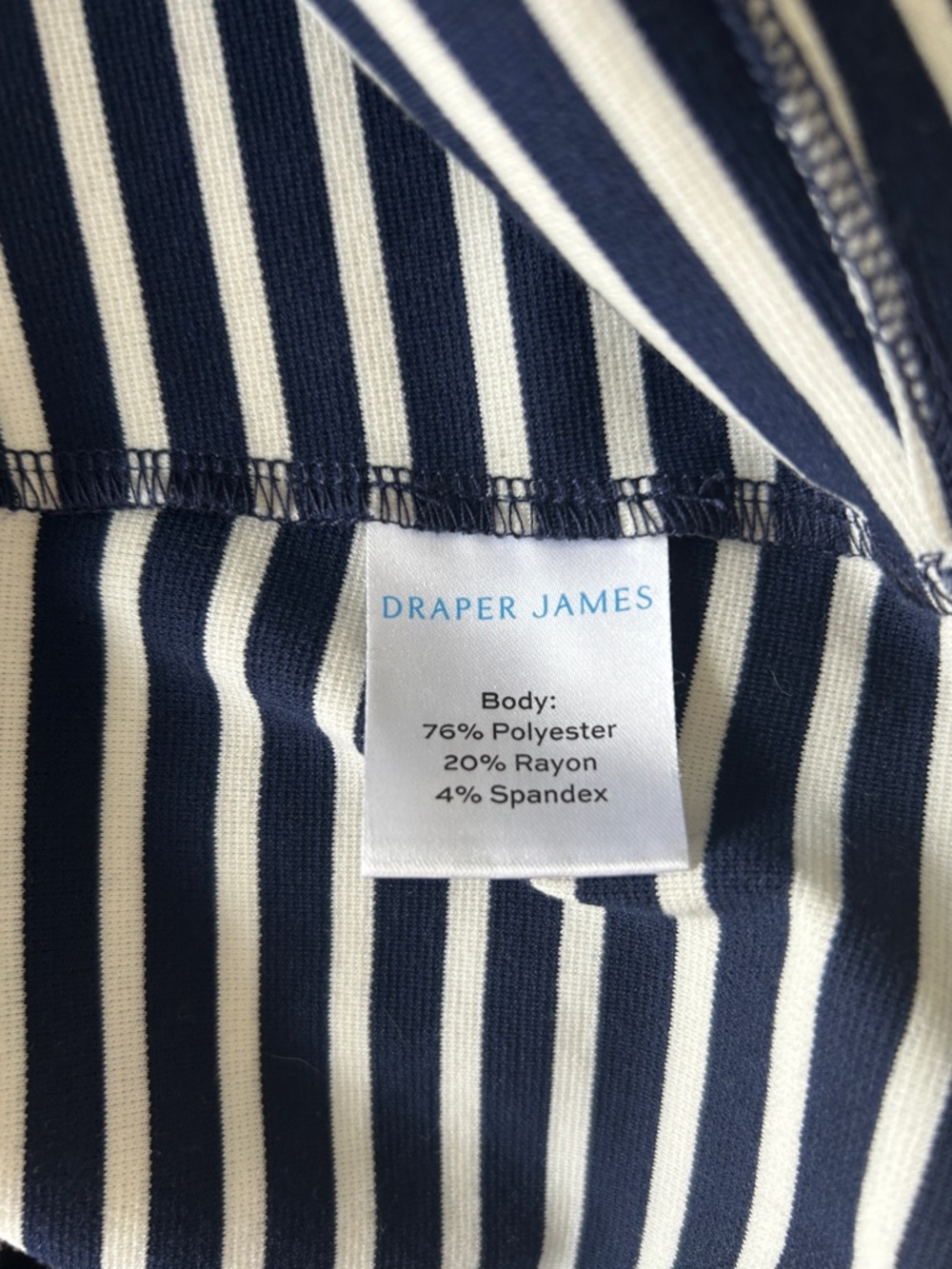 Draper James Navy and White Striped Crewneck Dress - Picture 6 of 6